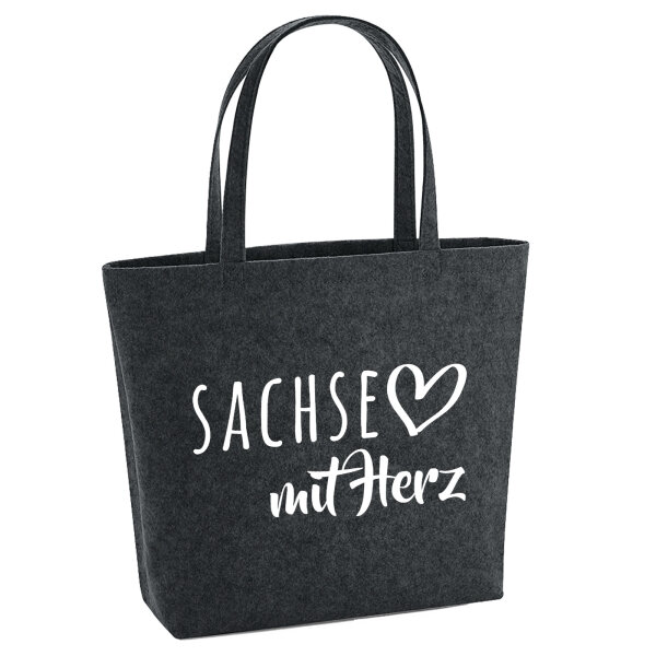 Filzshopper Sachse mit Herz 22 Liter Filztasche