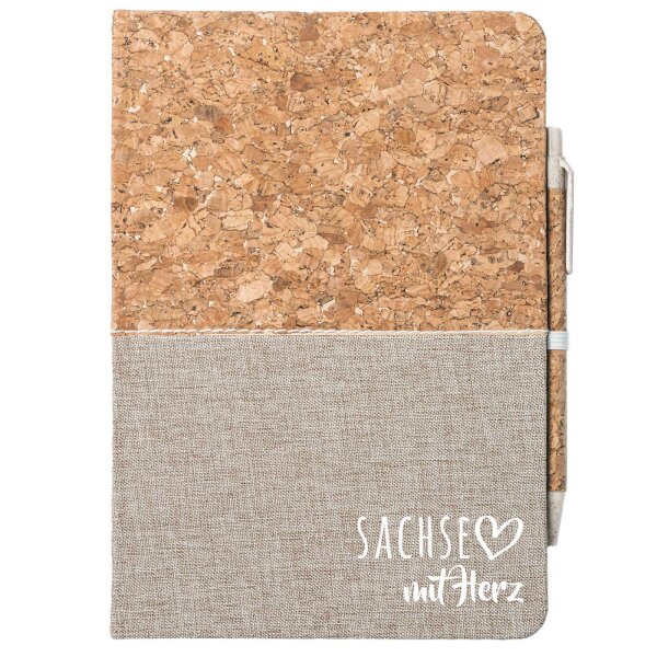 Notizbuch A5 Sachse mit Herz 80 Blatt inkl. Kugelschreiber