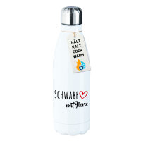 Edelstahl-Trinkflasche Schwabe mit Herz 500ml Wasserflasche