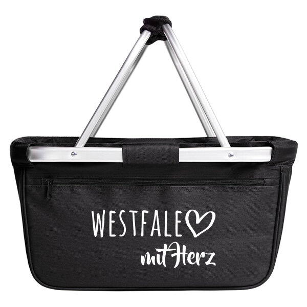 Einkaufskorb faltbar Westfale mit Herz 20 Liter Tragekorb Black
