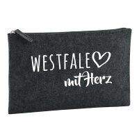 Kulturbeutel Westfale mit Herz 1 Liter Filz Charcoal...