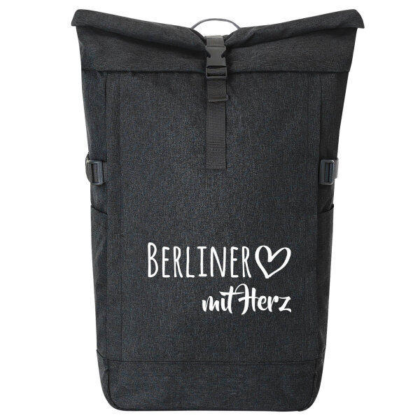 Kurierrucksack Berliner mit Herz 30-44 Liter Black Melange