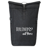 Kurierrucksack Berliner mit Herz 30-44 Liter Black Melange