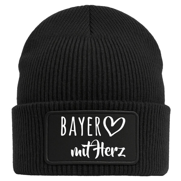Beanie Bayer mit Herz Black Mütze