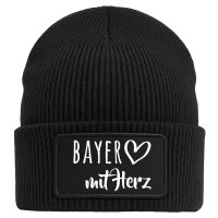 Beanie Bayer mit Herz Black Mütze