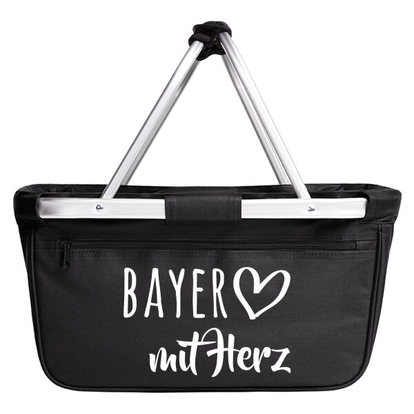 Einkaufskorb faltbar Bayer mit Herz 20 Liter Tragekorb Black