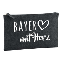 Kulturbeutel Bayer mit Herz 1 Liter Filz Charcoal...