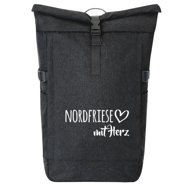 Kurierrucksack Nordfriese mit Herz 30-44 Liter Black Melange