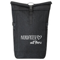 Kurierrucksack Nordfriese mit Herz 30-44 Liter Black Melange