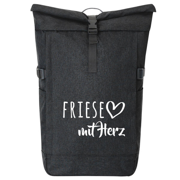 Kurierrucksack Friese mit Herz 30-44 Liter Black Melange