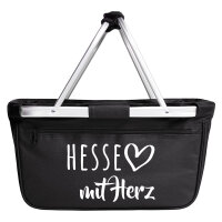 Einkaufskorb faltbar Hesse mit Herz 20 Liter Tragekorb Black