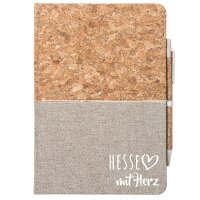 Notizbuch A5 Hesse mit Herz 80 Blatt inkl. Kugelschreiber