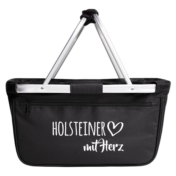Einkaufskorb faltbar Holsteiner mit Herz 20 Liter Tragekorb Black