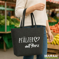 Filzshopper Pfälzer mit Herz 22 Liter Filztasche