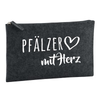 Kulturbeutel Pfälzer mit Herz 1 Liter Filz Charcoal...