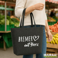 Filzshopper Bremer mit Herz 22 Liter Filztasche