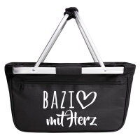 Einkaufskorb faltbar Bazi mit Herz 20 Liter Tragekorb Black