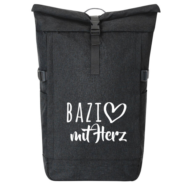 Kurierrucksack Bazi mit Herz 30-44 Liter Black Melange