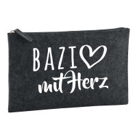 Kulturbeutel Bazi mit Herz 1 Liter Filz Charcoal...