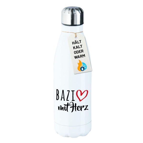 Edelstahl-Trinkflasche Bazi mit Herz 500ml Wasserflasche