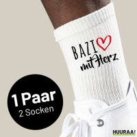 Socken Bazi mit Herz Größe 37/46 White Motiv...
