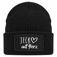 Beanie mit Patch Jeck mit Herz Black