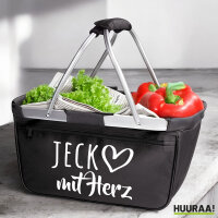 Einkaufskorb faltbar Jeck mit Herz 20 Liter Tragekorb Black