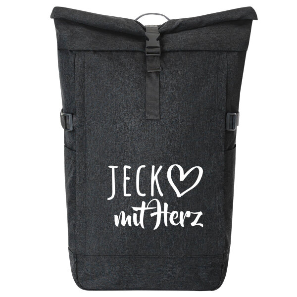 Kurierrucksack Jeck mit Herz 30-44 Liter Black Melange