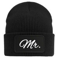 Beanie Mr. Schriftzug Black Mütze