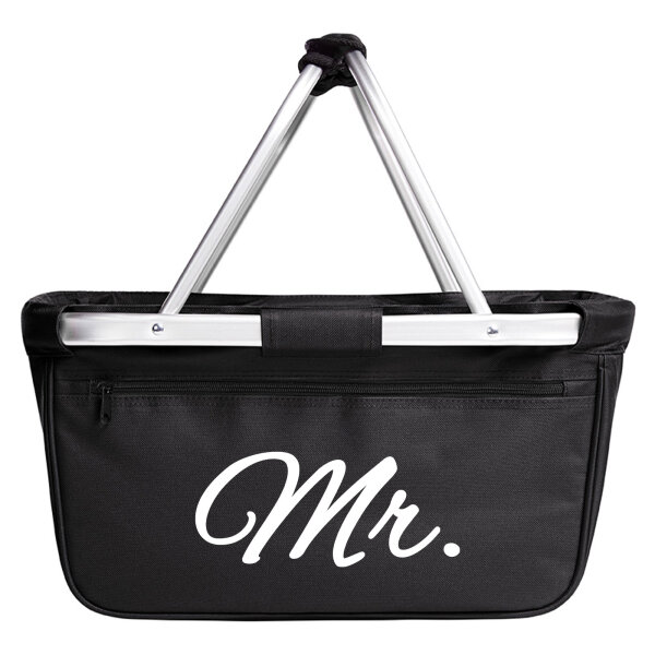 Einkaufskorb faltbar Mr. Schriftzug 20 Liter Tragekorb Black