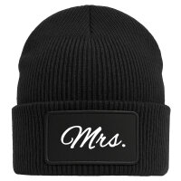 Beanie Mrs. Schriftzug Black Mütze