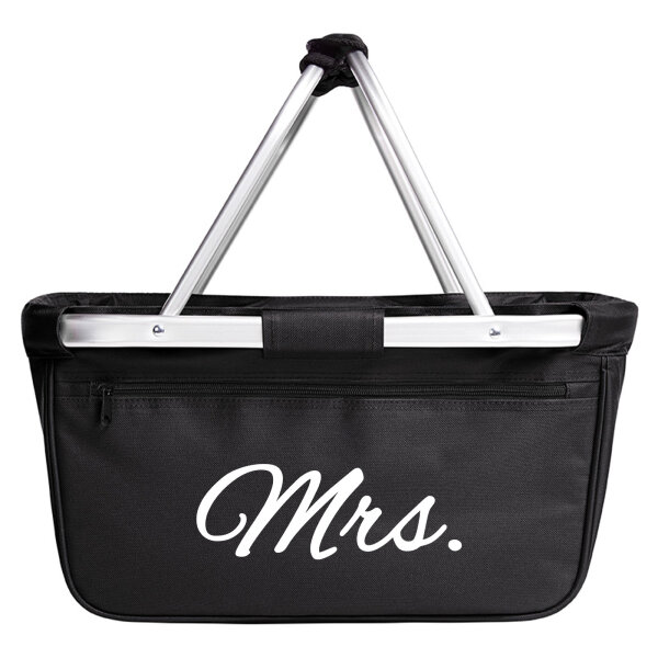 Einkaufskorb faltbar Mrs. Schriftzug 20 Liter Tragekorb Black