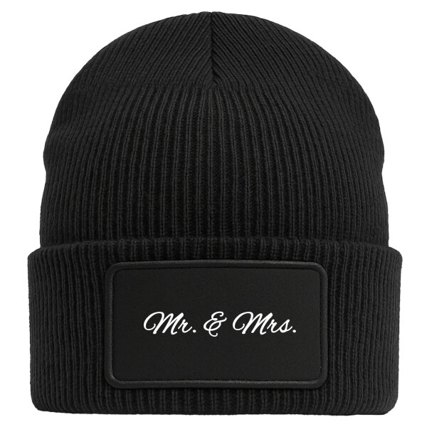 Beanie Mr. & Mrs. Schriftzug Black Mütze