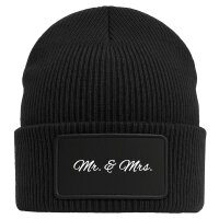 Beanie Mr. & Mrs. Schriftzug Black Mütze
