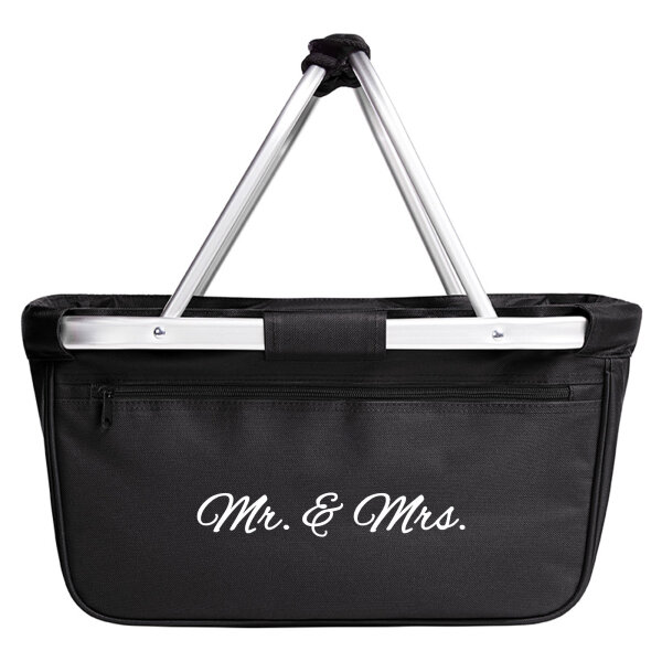 Einkaufskorb faltbar Mr. & Mrs. Schriftzug 20 Liter Tragekorb Black