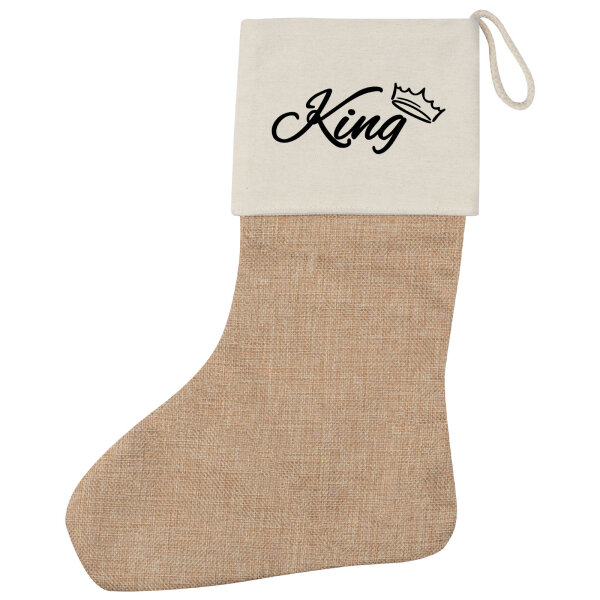 Weihnachtsstrumpf King Krone Beige
