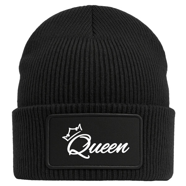 Beanie Queen Krone Black Mütze