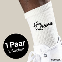 Socken Queen Krone Größe 37/46 White Motiv...