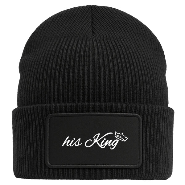 Beanie his King Krone Black Mütze