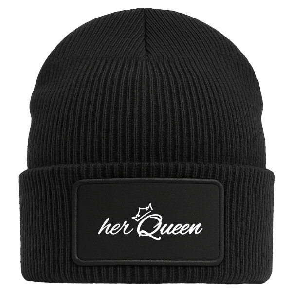 Beanie her Queen Krone Black Mütze