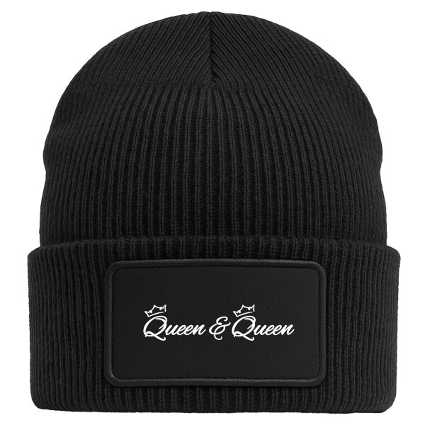 Beanie Queen & Queen Krone Black Mütze