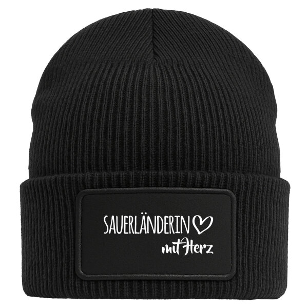 Beanie Sauerländerin mit Herz Black Mütze