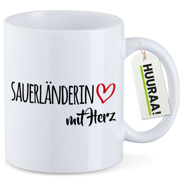Kaffeetasse Sauerländerin mit Herz 330ml