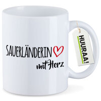 Kaffeetasse Sauerländerin mit Herz 330ml