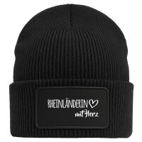 Beanie Rheinländerin mit Herz Black Mütze
