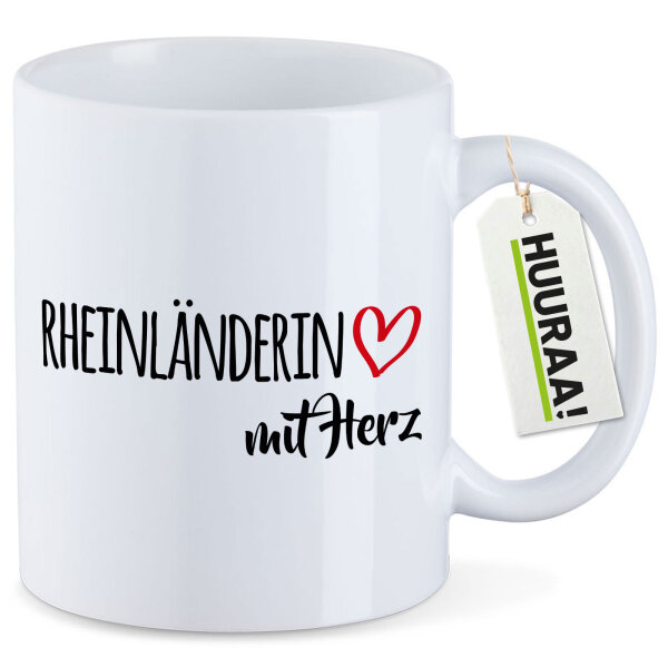 Kaffeetasse Rheinländerin mit Herz 330ml