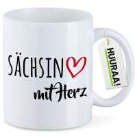 Kaffeetasse Sächsin mit Herz 330ml