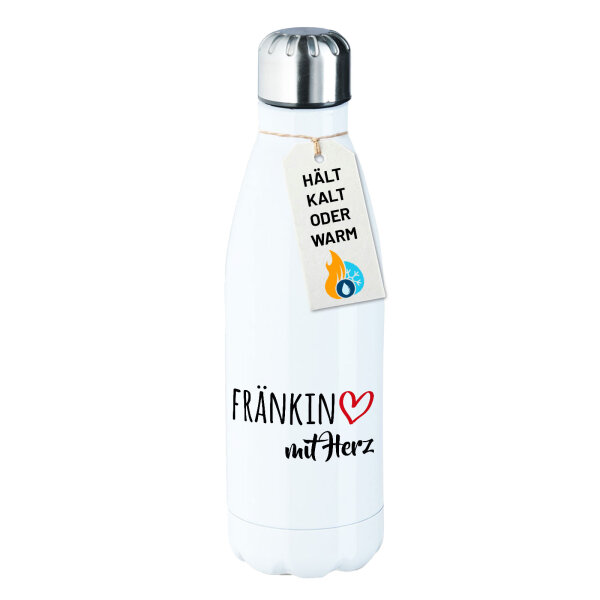 Edelstahl-Trinkflasche Fränkin mit Herz 500ml Wasserflasche