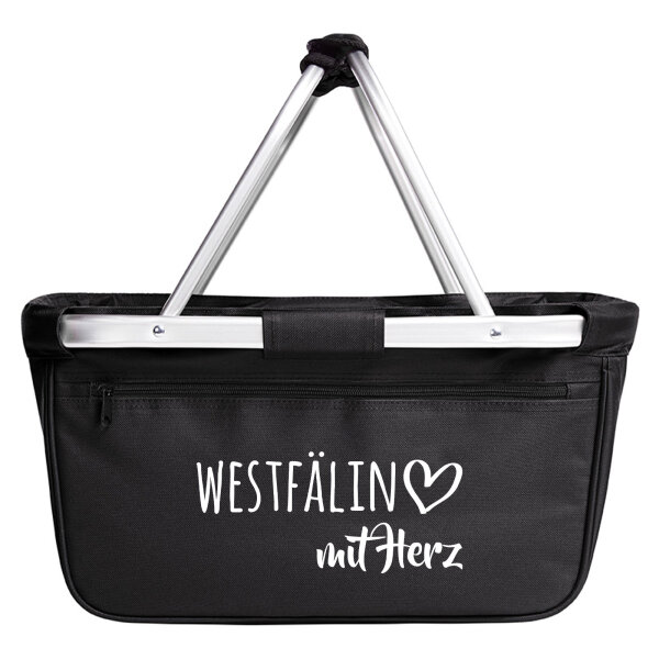 Einkaufskorb faltbar Westfälin mit Herz 20 Liter Tragekorb Black