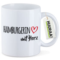 Kaffeetasse Hamburgerin mit Herz 330ml